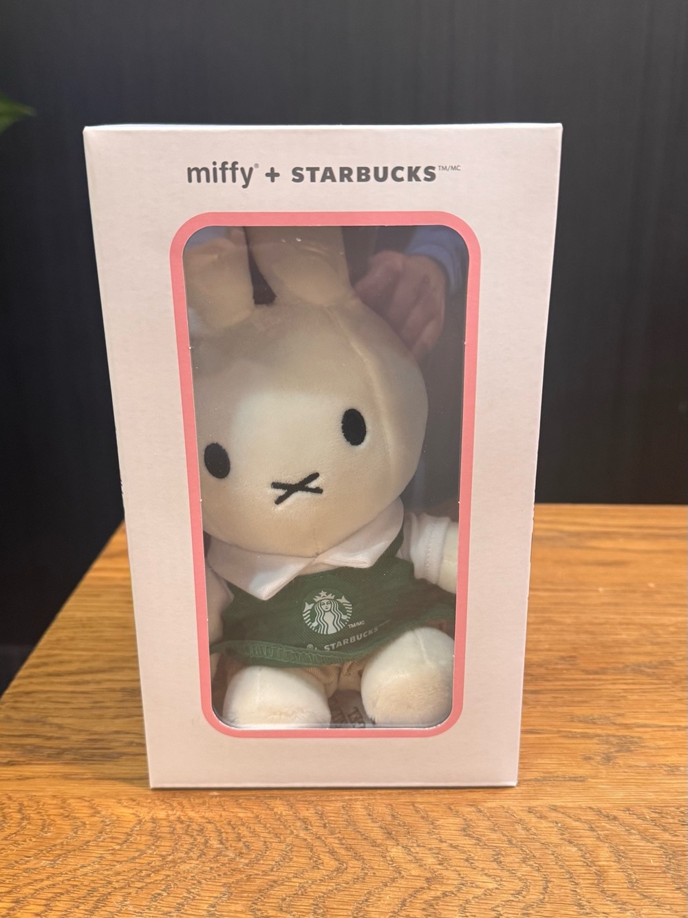 Starbucks Miffy Plush Bunny in Green Apron and Cream Fur
